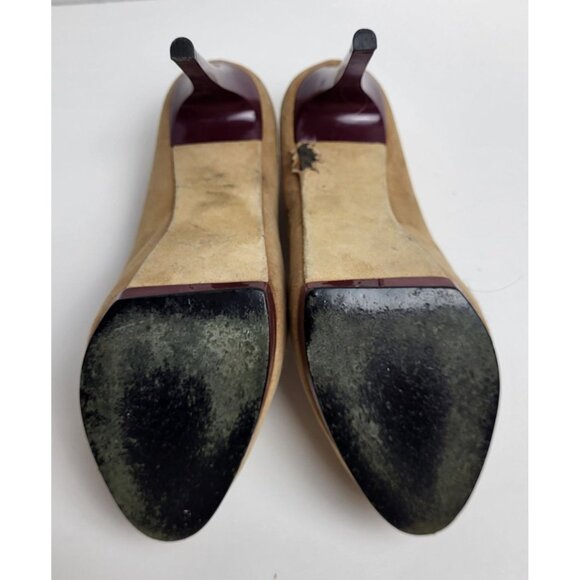 Pour La Victoire Tan Suede Platform Stiletto Heels Womens Size 8.5 - Picture 4 of 9